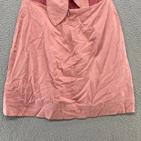 Anthropologie Dress Womens 6 Open Back Utility Pink Mini Tie Back Cap Sleeve - Picture 12 of 16